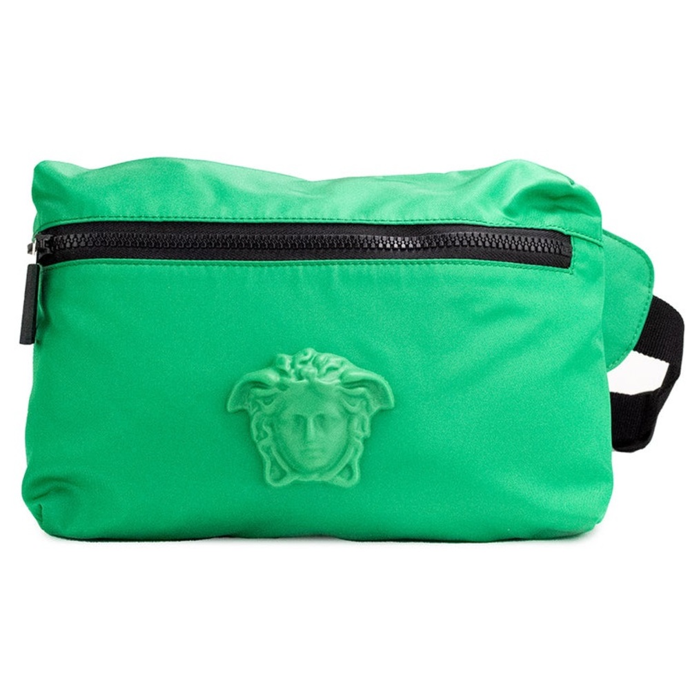 Versace Bright Green Nylon Matte Medusa Belt Bag New NWT/NWOT tags